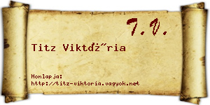 Titz Viktória névjegykártya